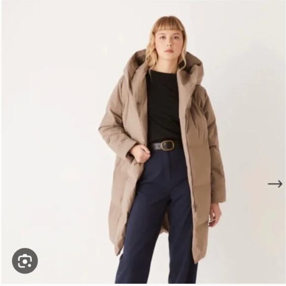 EUC $449 Frank & Oak The Hygge Puffer Coat in Taupe - Picture 12 of 13